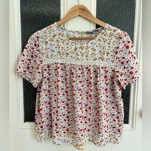 Women’s Blue Tassle Anthropologie Blouse